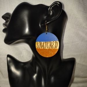 Wooden statement earrings